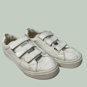 London Underground White Platform Sneakers Triple Strap Shoes Womens 7M